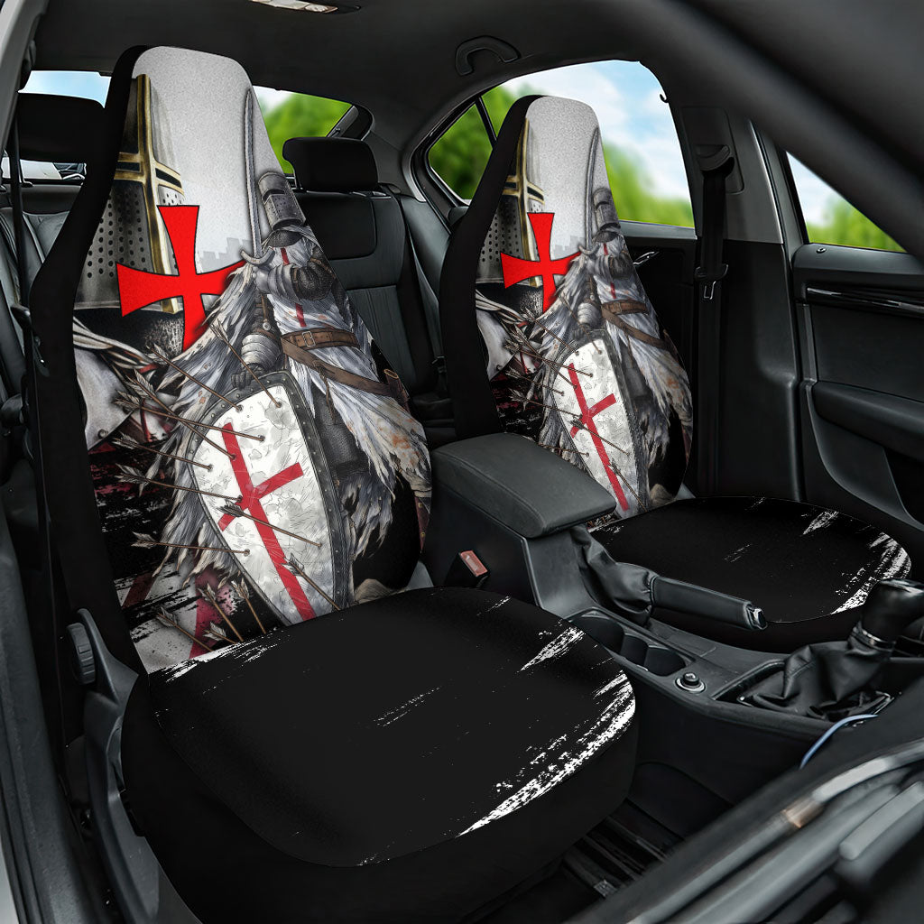 Knights Templar Crusader Car Seat Cover Medieval Armor Red Cross Shield
