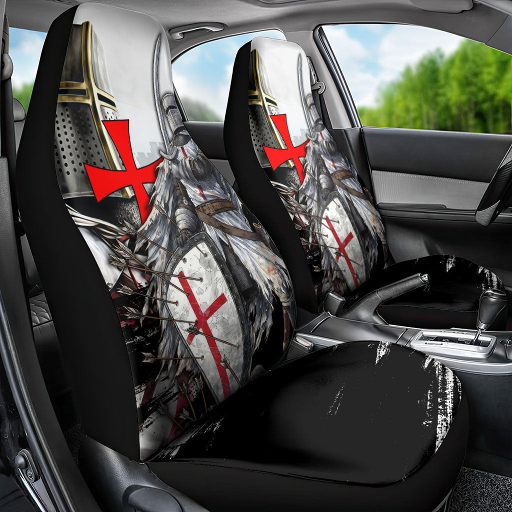 Knights Templar Crusader Car Seat Cover Medieval Armor Red Cross Shield