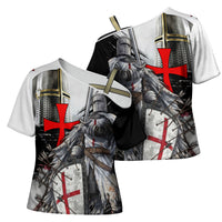 Knights Templar Crusader Cross Shoulder Shirt Medieval Armor Red Cross Shield