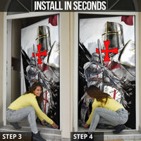 Knights Templar Crusader Door Cover Medieval Armor Red Cross Shield