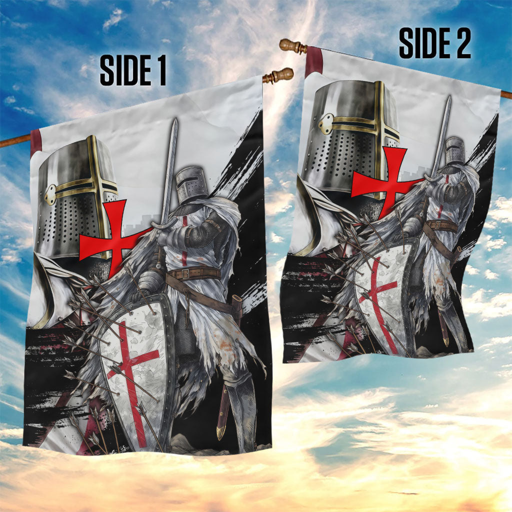 Knights Templar Crusader Garden Flag Medieval Armor Red Cross Shield