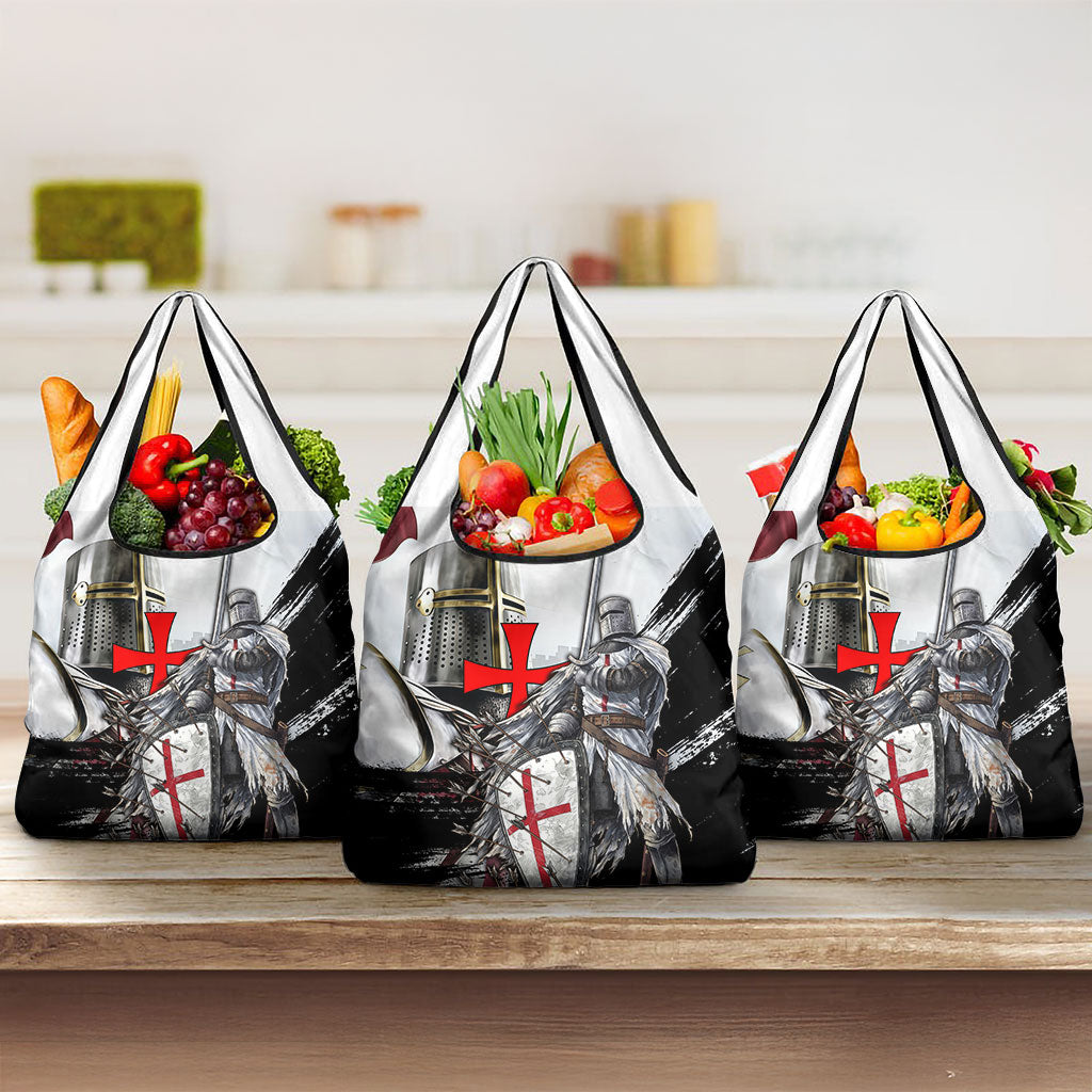 Knights Templar Crusader Grocery Bag Medieval Armor Red Cross Shield