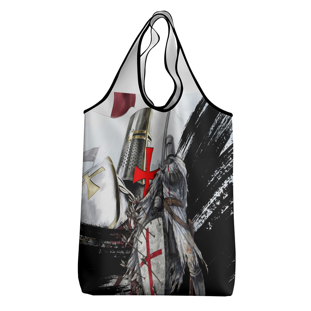 Knights Templar Crusader Grocery Bag Medieval Armor Red Cross Shield