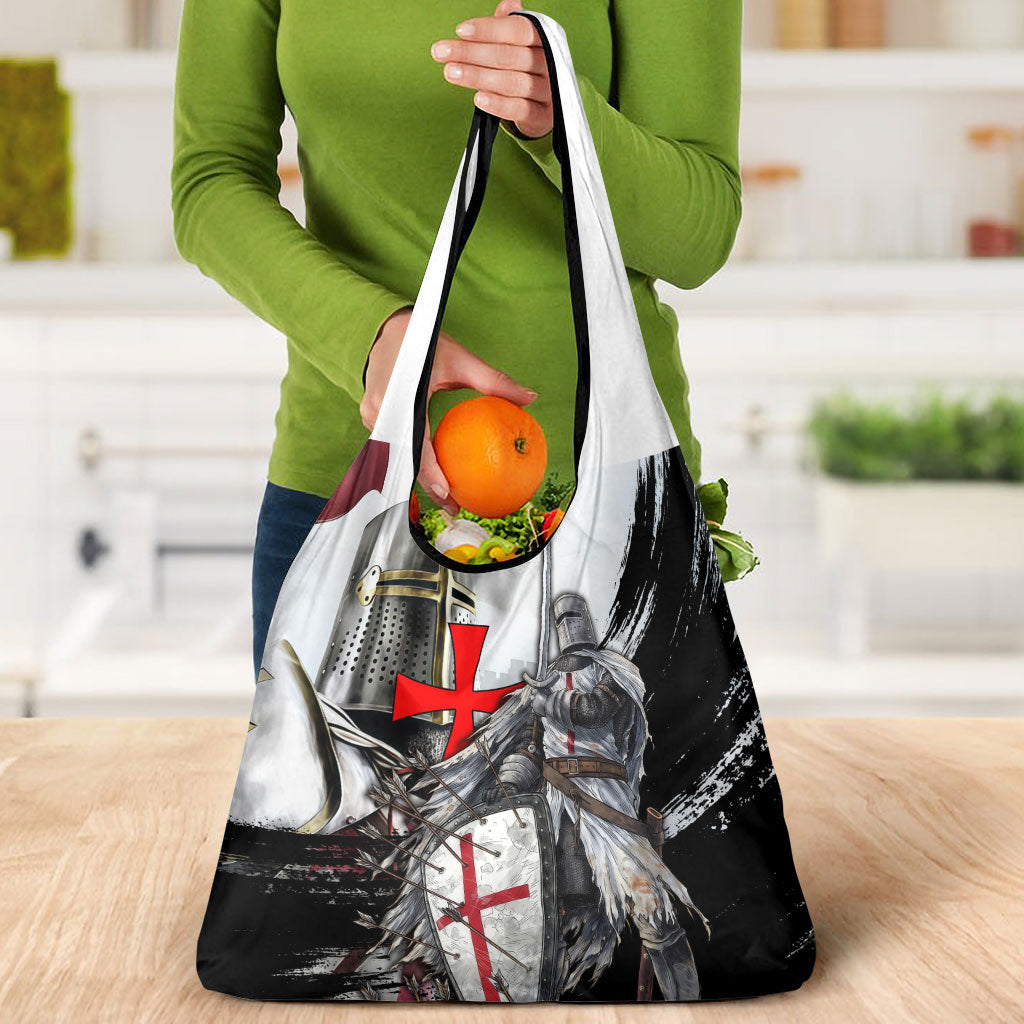 Knights Templar Crusader Grocery Bag Medieval Armor Red Cross Shield