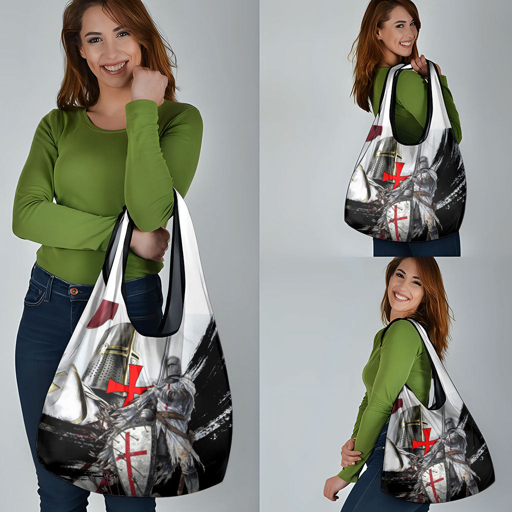 Knights Templar Crusader Grocery Bag Medieval Armor Red Cross Shield