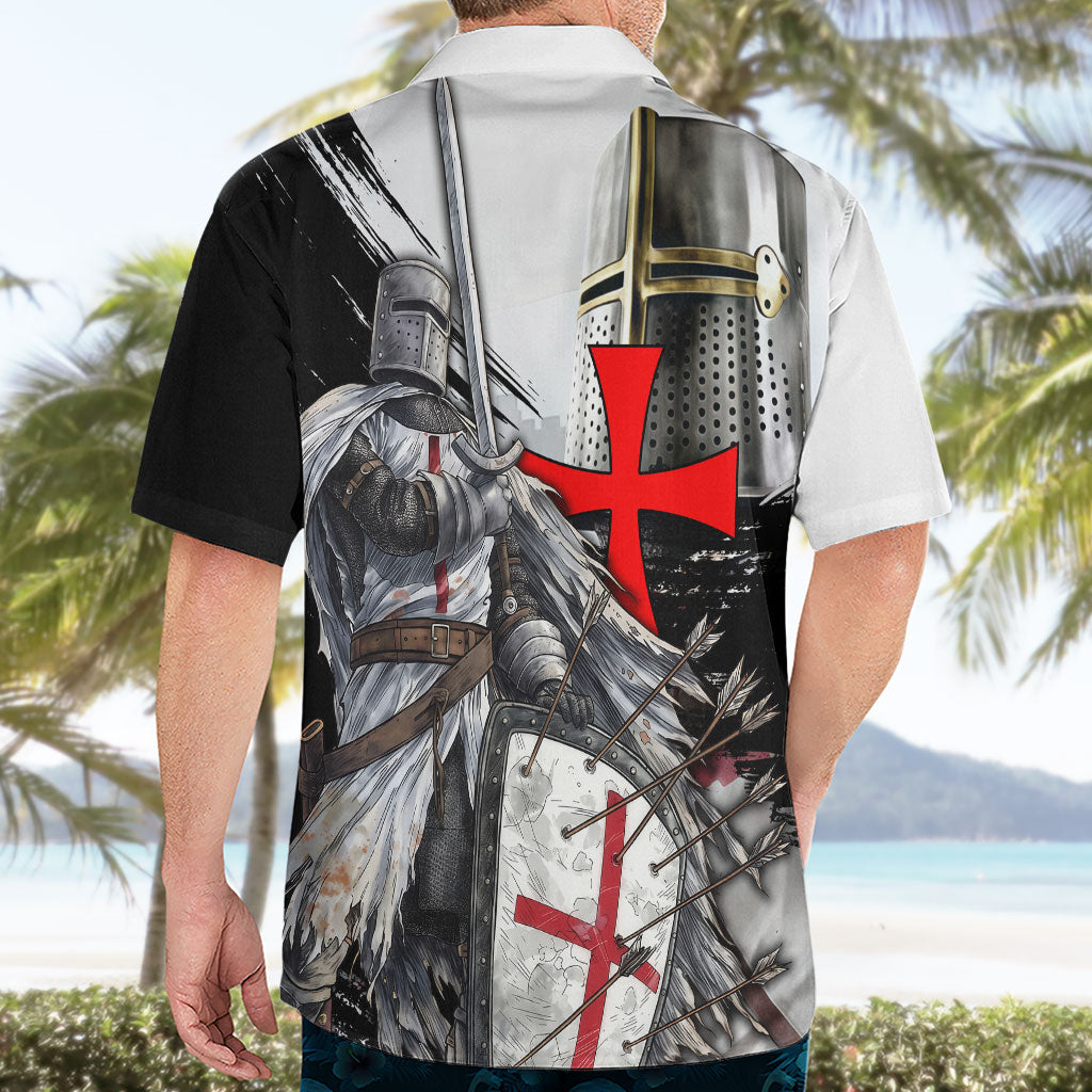 Knights Templar Crusader Hawaiian Shirt Medieval Armor Red Cross Shield