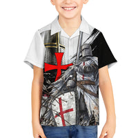 Knights Templar Crusader Hawaiian Shirt Medieval Armor Red Cross Shield