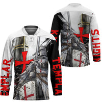 Knights Templar Crusader Hockey Jersey Medieval Armor Red Cross Shield