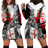 Knights Templar Crusader Hoodie Dress Medieval Armor Red Cross Shield