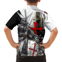 Knights Templar Crusader Kid Hawaiian Shirt Medieval Armor Red Cross Shield
