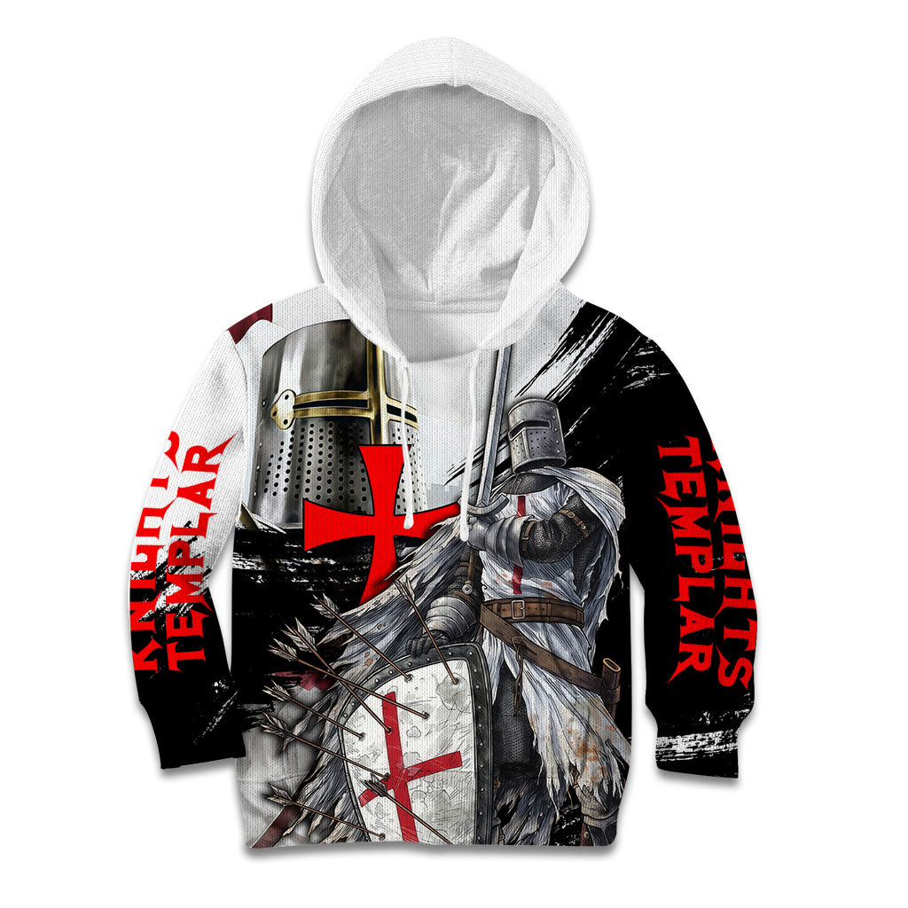 Knights Templar Crusader Kid Hoodie Medieval Armor Red Cross Shield