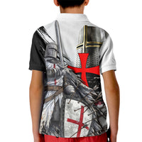 Knights Templar Crusader Kid Polo Shirt Medieval Armor Red Cross Shield