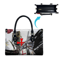 Knights Templar Crusader Leather Bag Medieval Armor Red Cross Shield