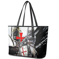 Knights Templar Crusader Leather Tote Bag Medieval Armor Red Cross Shield