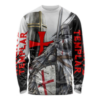 Knights Templar Crusader Long Sleeve Shirt Medieval Armor Red Cross Shield