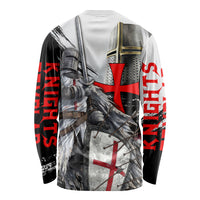 Knights Templar Crusader Long Sleeve Shirt Medieval Armor Red Cross Shield