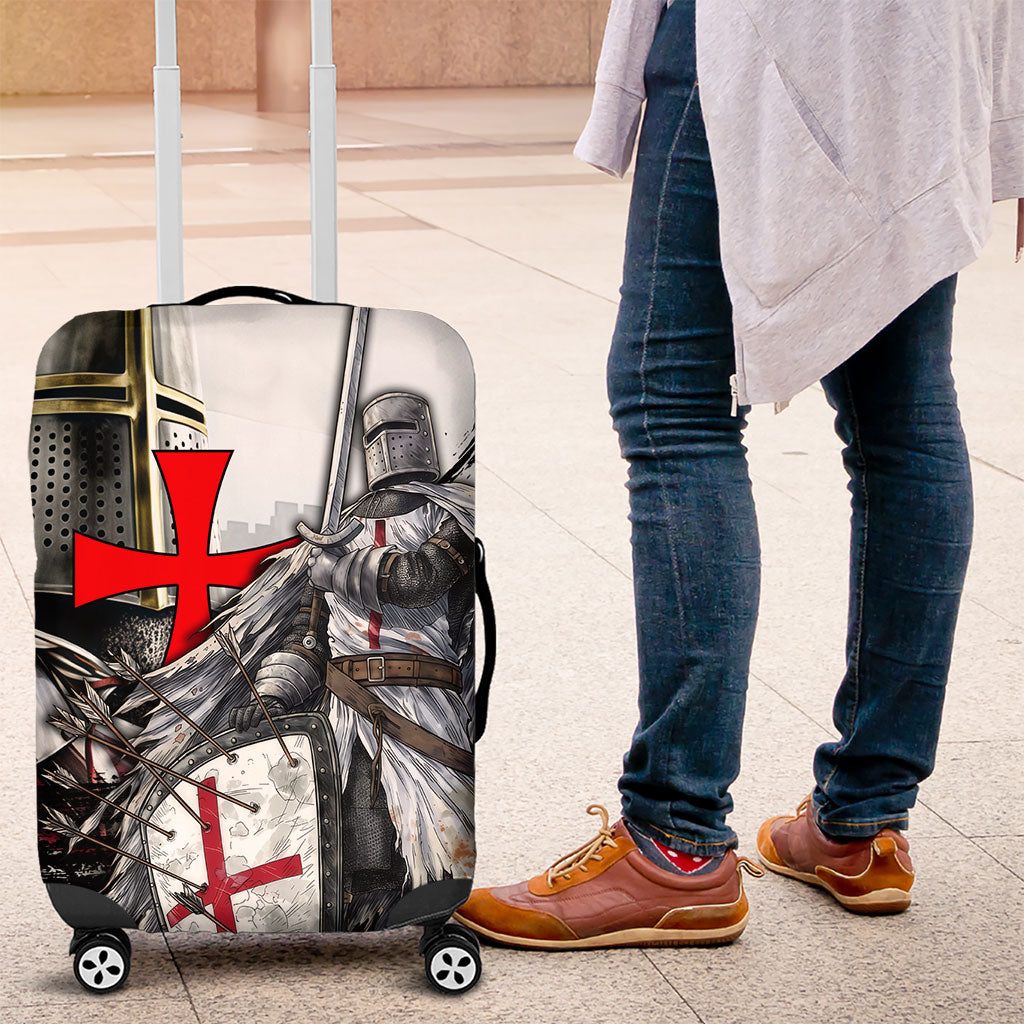 Knights Templar Crusader Luggage Cover Medieval Armor Red Cross Shield