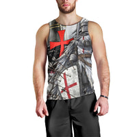 Knights Templar Crusader Men Tank Top Medieval Armor Red Cross Shield
