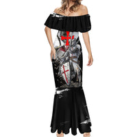 Knights Templar Crusader Mermaid Dress Medieval Armor Red Cross Shield