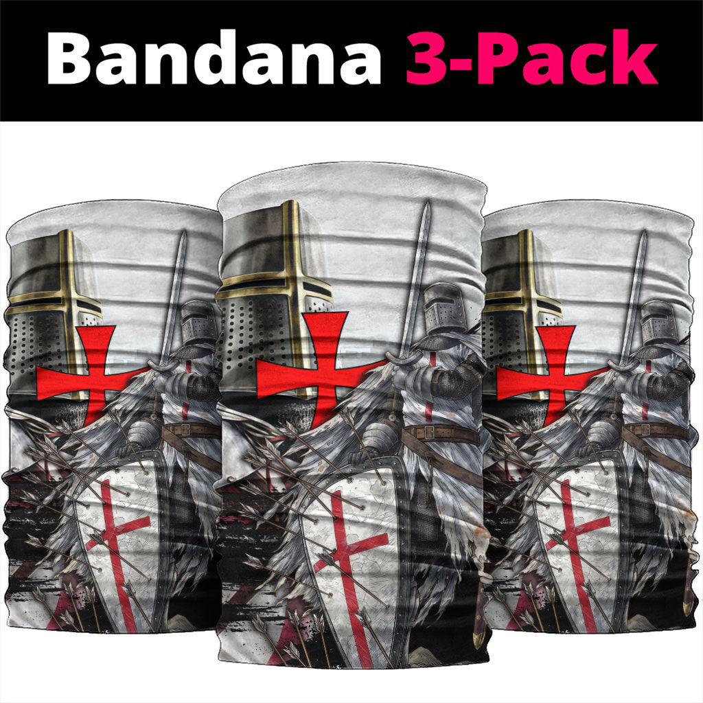 Knights Templar Crusader Neck Gaiter Medieval Armor Red Cross Shield