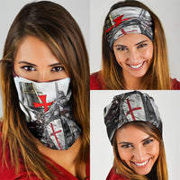 Knights Templar Crusader Neck Gaiter Medieval Armor Red Cross Shield