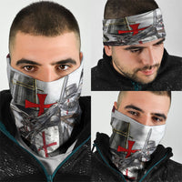 Knights Templar Crusader Neck Gaiter Medieval Armor Red Cross Shield