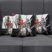Knights Templar Crusader Pillow Cover Medieval Armor Red Cross Shield