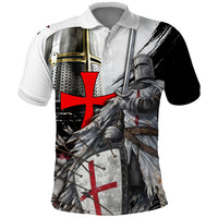 Knights Templar Crusader Polo Shirt Medieval Armor Red Cross Shield