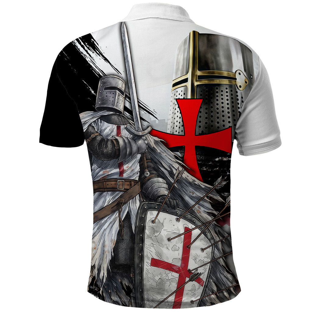 Knights Templar Crusader Polo Shirt Medieval Armor Red Cross Shield