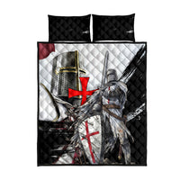 Knights Templar Crusader Quilt Bed Set Medieval Armor Red Cross Shield