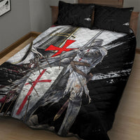 Knights Templar Crusader Quilt Bed Set Medieval Armor Red Cross Shield