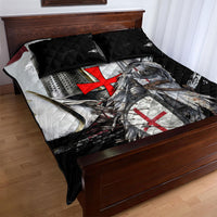 Knights Templar Crusader Quilt Bed Set Medieval Armor Red Cross Shield