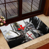 Knights Templar Crusader Rubber Doormat Medieval Armor Red Cross Shield