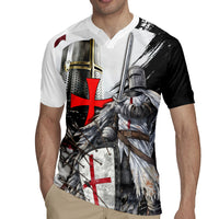 Knights Templar Crusader Rugby Jersey Medieval Armor Red Cross Shield