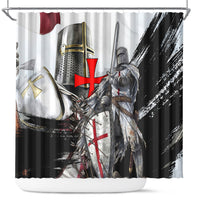 Knights Templar Crusader Shower Curtain Medieval Armor Red Cross Shield