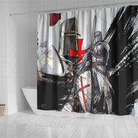 Knights Templar Crusader Shower Curtain Medieval Armor Red Cross Shield