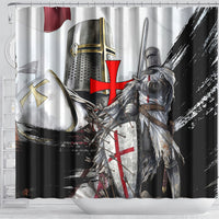 Knights Templar Crusader Shower Curtain Medieval Armor Red Cross Shield