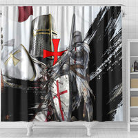 Knights Templar Crusader Shower Curtain Medieval Armor Red Cross Shield
