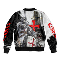 Knights Templar Crusader Sleeve Zip Bomber Jacket Medieval Armor Red Cross Shield