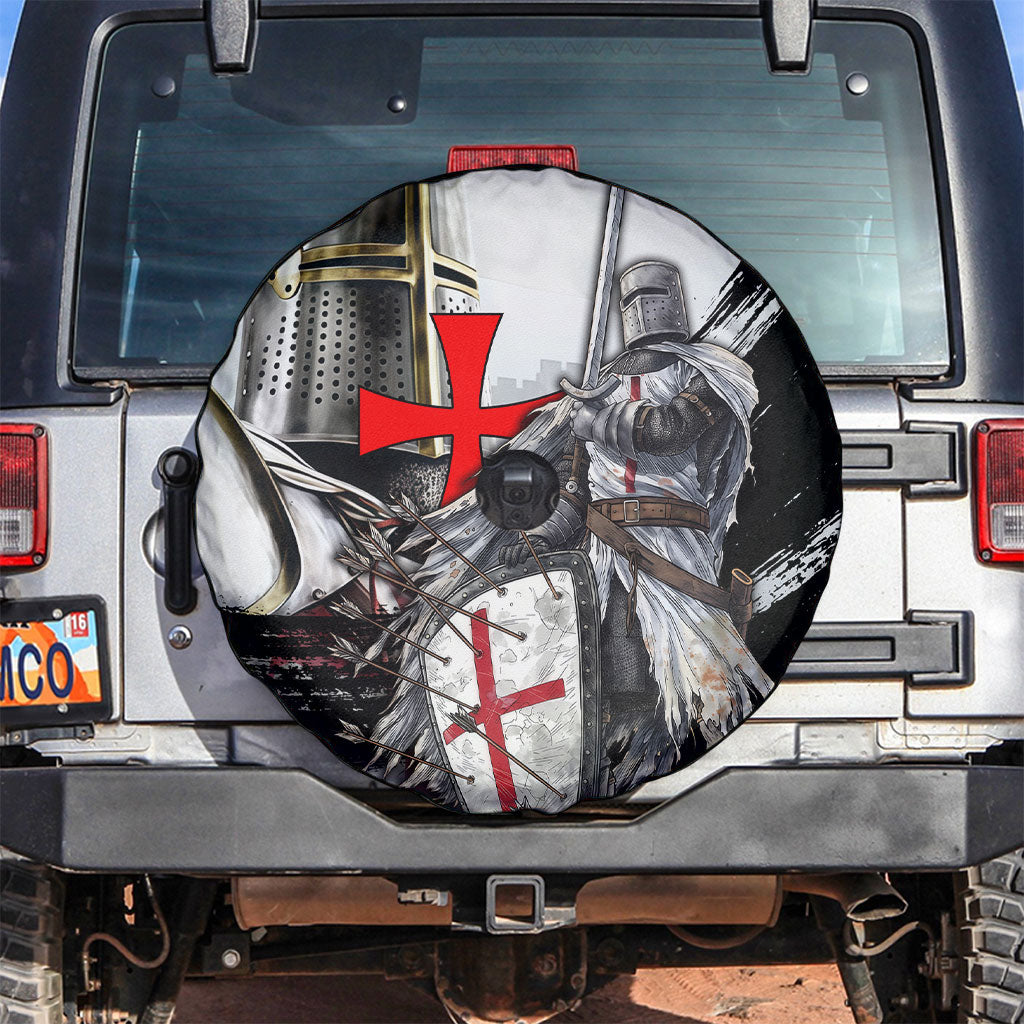 Knights Templar Crusader Spare Tire Cover Medieval Armor Red Cross Shield