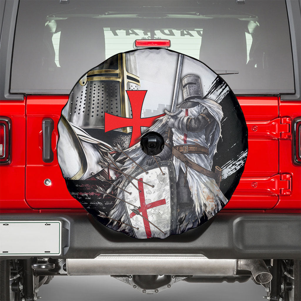 Knights Templar Crusader Spare Tire Cover Medieval Armor Red Cross Shield