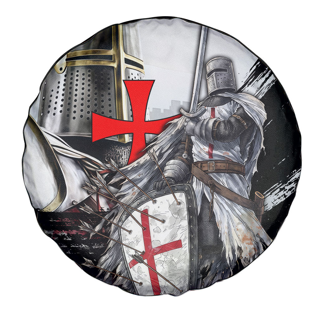 Knights Templar Crusader Spare Tire Cover Medieval Armor Red Cross Shield