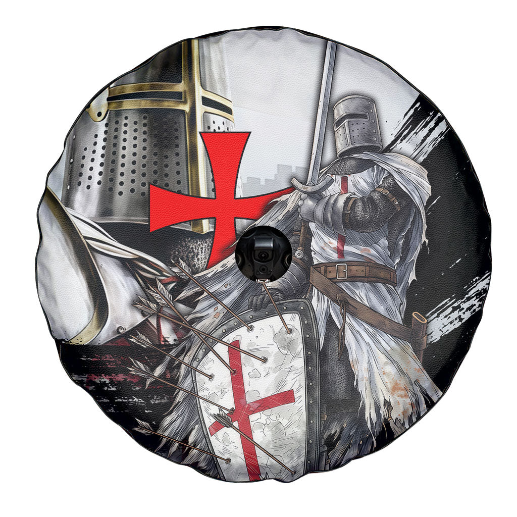 Knights Templar Crusader Spare Tire Cover Medieval Armor Red Cross Shield