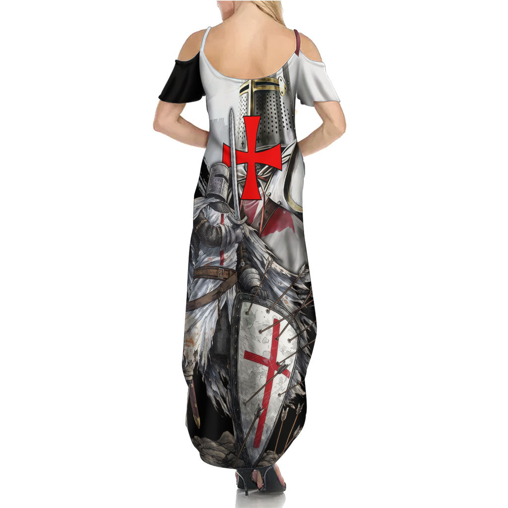 Knights Templar Crusader Summer Maxi Dress Medieval Armor Red Cross Shield