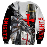 Knights Templar Crusader Sweatshirt Medieval Armor Red Cross Shield