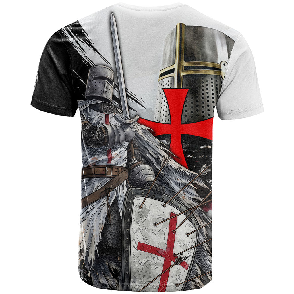 Knights Templar Crusader T Shirt Medieval Armor Red Cross Shield