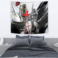 Knights Templar Crusader Tapestry Medieval Armor Red Cross Shield