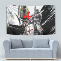 Knights Templar Crusader Tapestry Medieval Armor Red Cross Shield