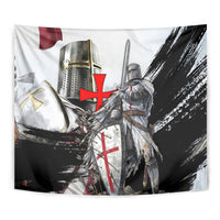 Knights Templar Crusader Tapestry Medieval Armor Red Cross Shield