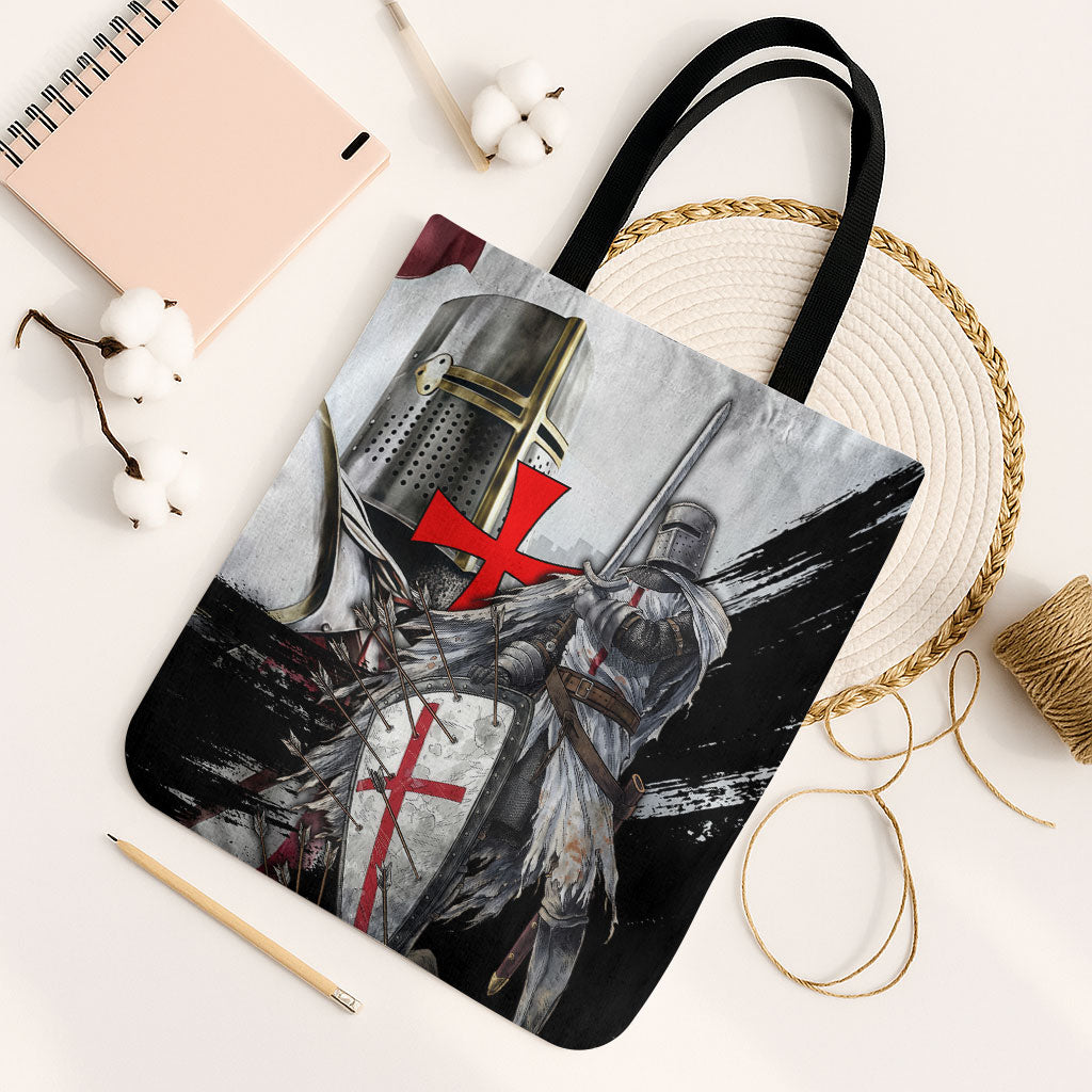 Knights Templar Crusader Tote Bag Medieval Armor Red Cross Shield